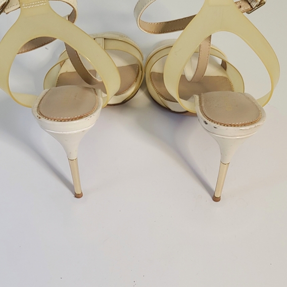Marciano cream and pvc t strap cut-out leather heels size 41 - Picture 4 of 6